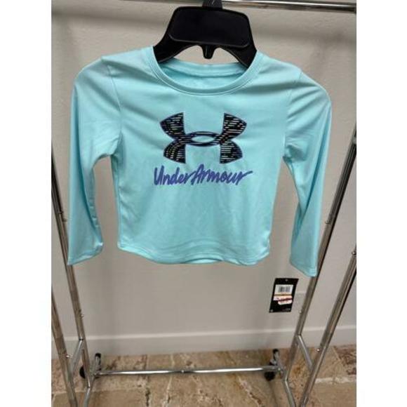 Under Armour Toddler Girls Warped Dash Big Logo Long Sleeve T-shirt - Picture 1 of 3